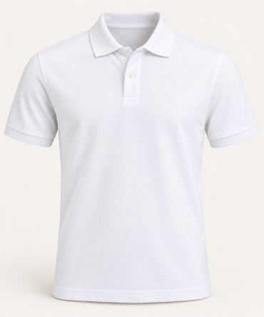 เสื้อโปโลผู้ชาย สีขาวเอสเซนเชียล